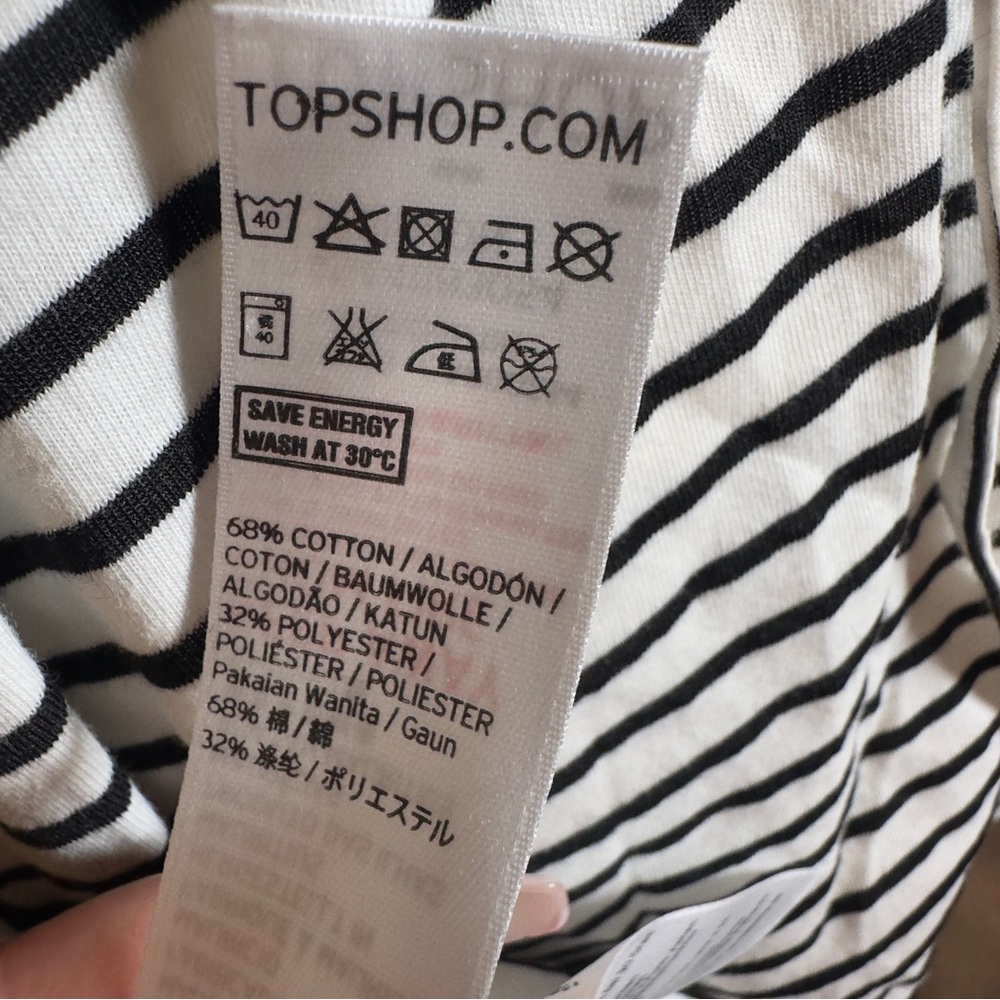 Topshop Black and White Striped Blouse - Picture 6 of 7